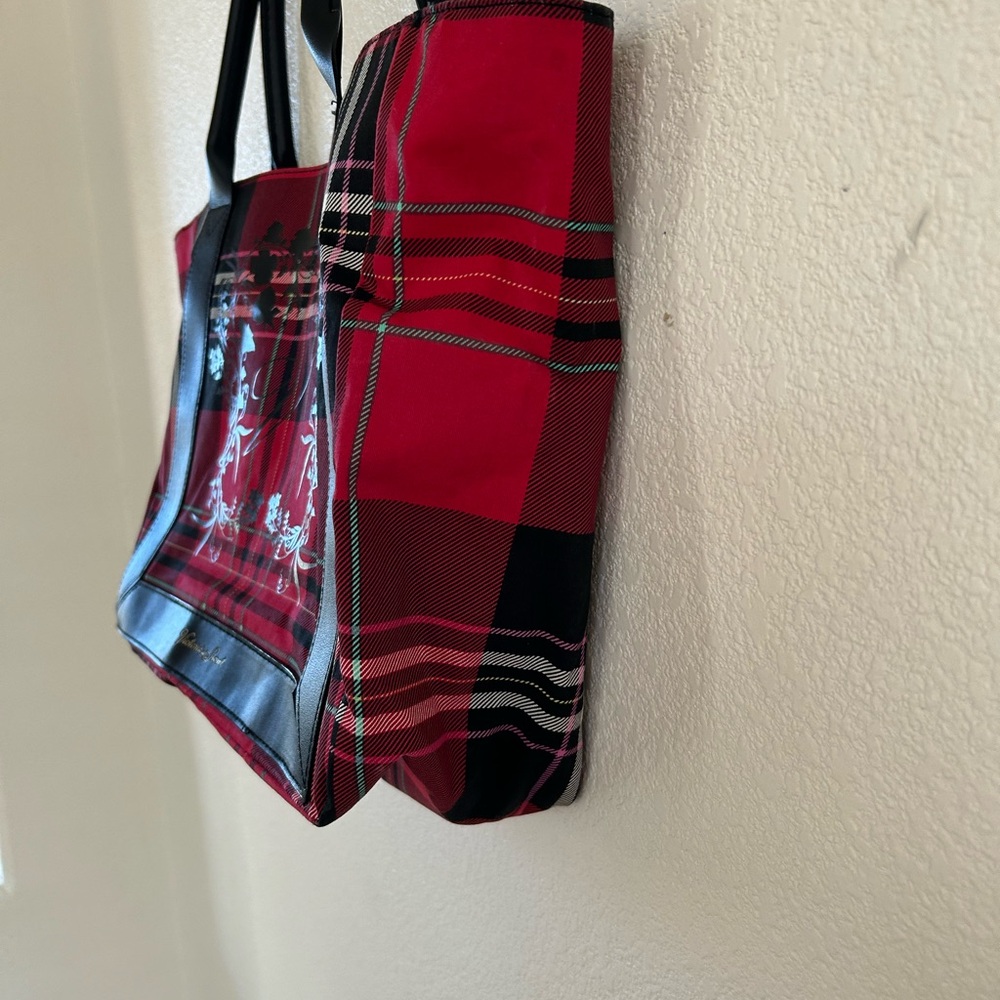 Victoria's Secret Black and Red Plaid Tote - Picture 4 of 11